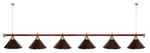 Лампа STARTBILLIARDS 6 пл. (плафоны зеленые,штанга зеленая,фурнитура золото)