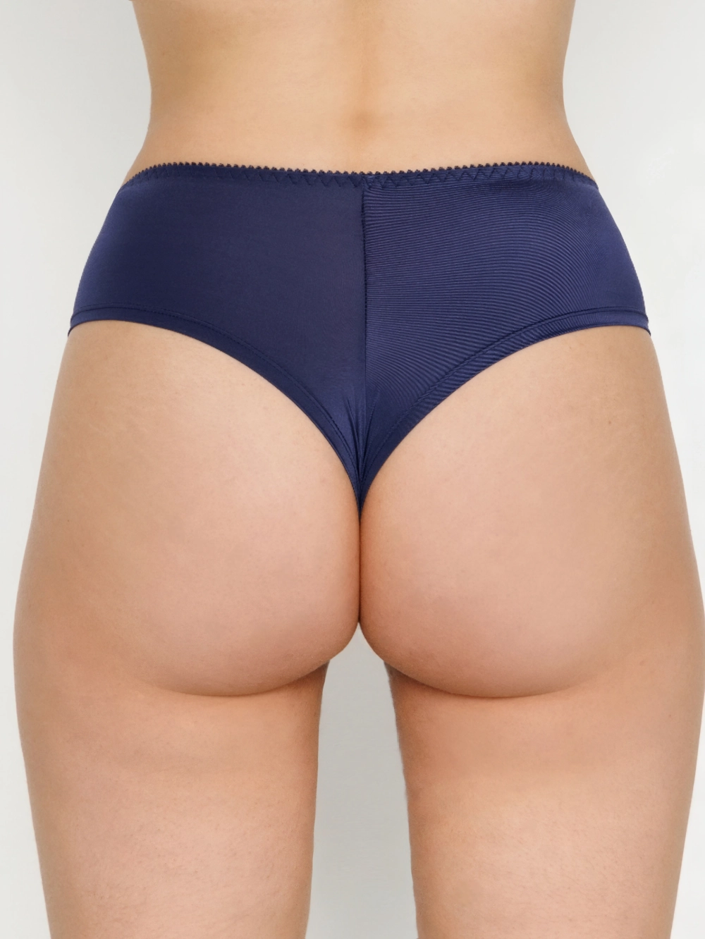 Трусы Zebra бразилиана с высокой линией талии (скин/синий)