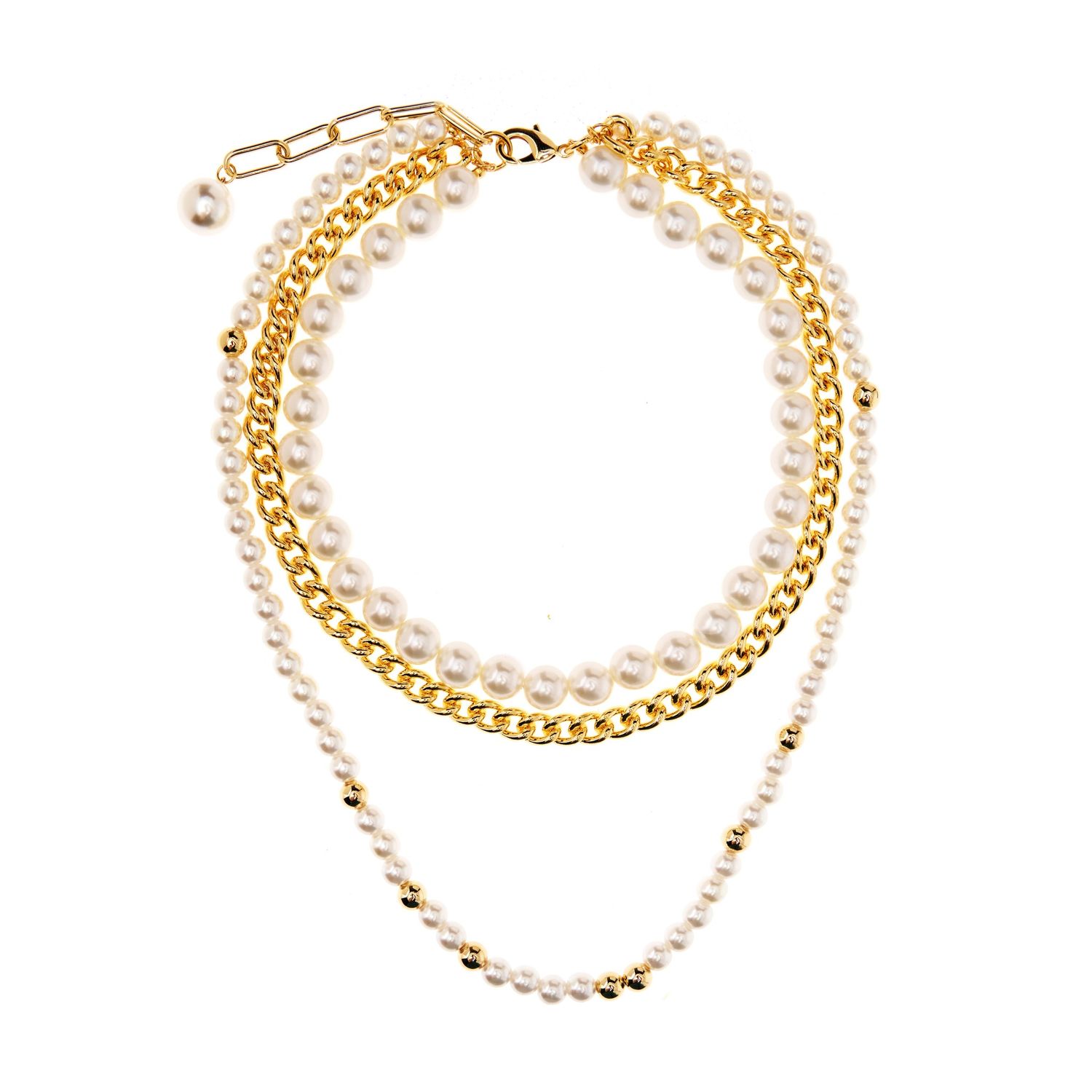 Колье Golden Layered Necklace With Pearls