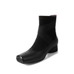 XIAOAJUE Top Grain Cow Leather Ankle Boots 4.5cm Women"s