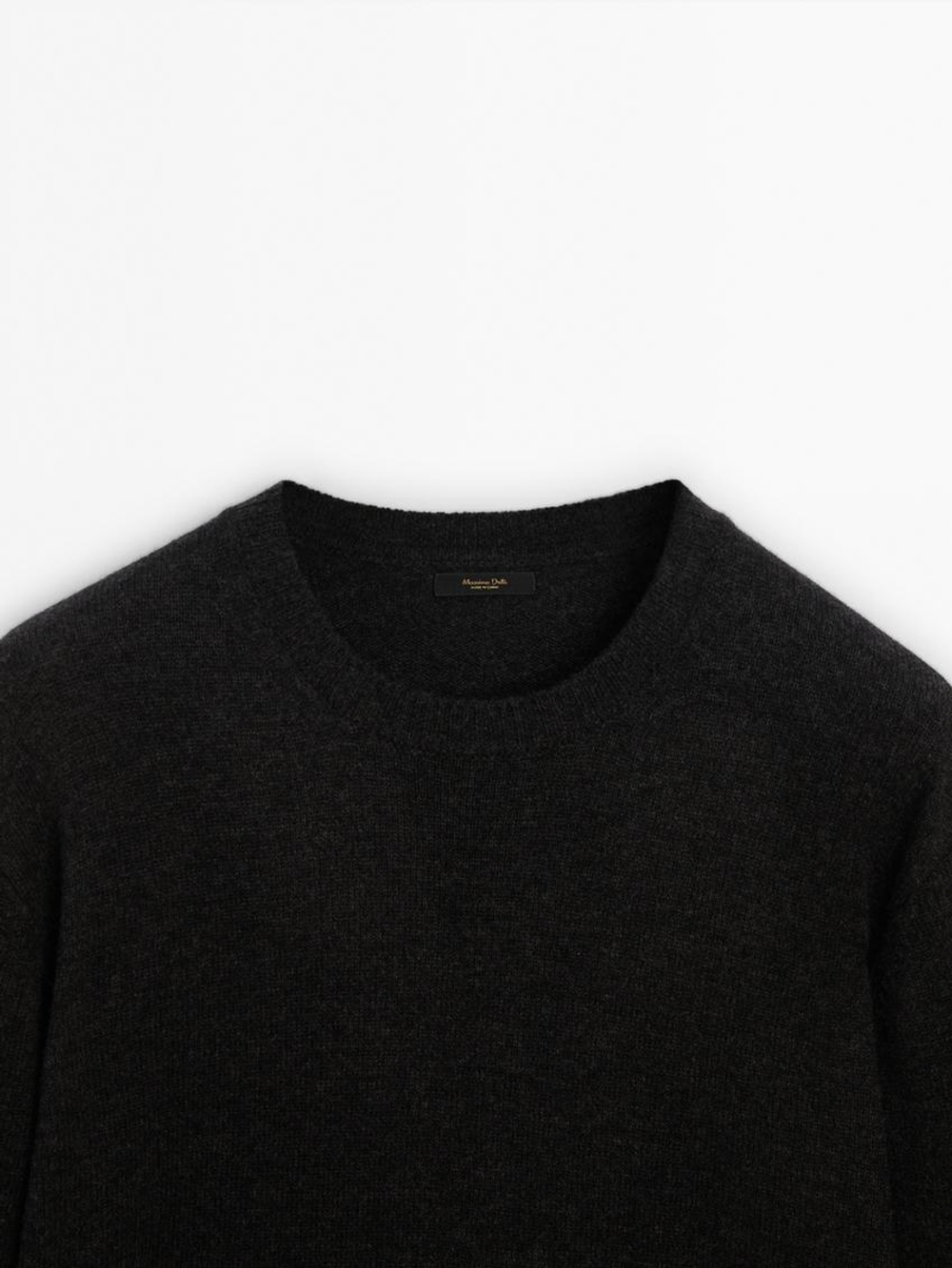 Massimo Dutti Свитер из смесовой шерсти с круглым вырезом, маренго