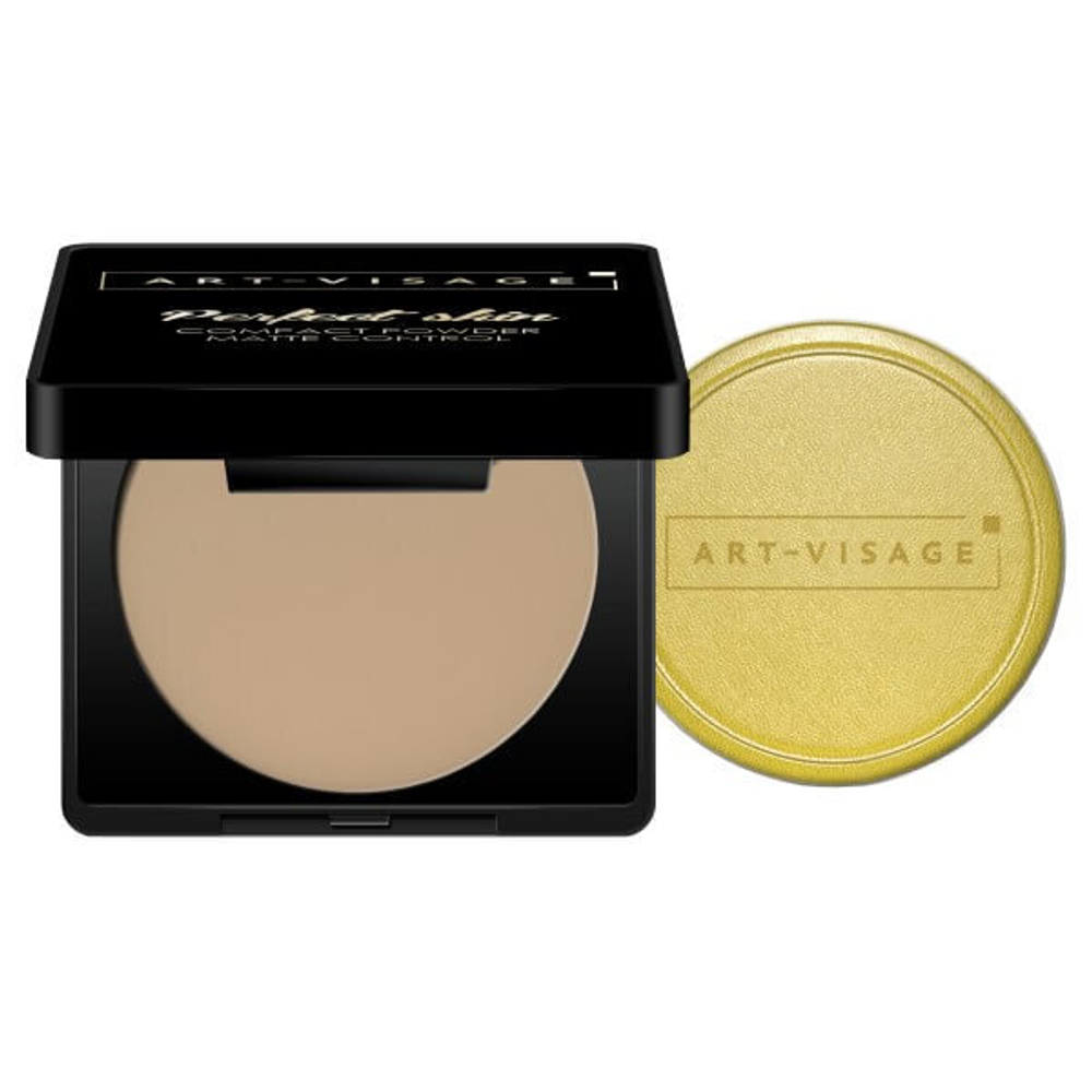 Art-Visage Пудра для лица  Perfect Skin, компактная, для жирной и комбинированной кожи, тон №214, Кремовый, 7 гр