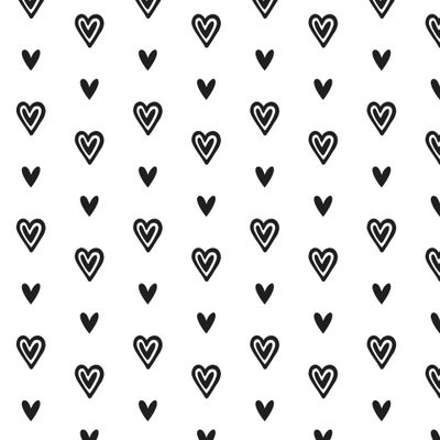 ЧЁРНЫЕ СЕРДЕЧКИ НА БЕЛОМ ФОНЕ