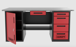 Верстак с ящиком двухтумбовый дверь/4 ящиков, красный 1800*700 Garopt, GT1800DY1Y4.red