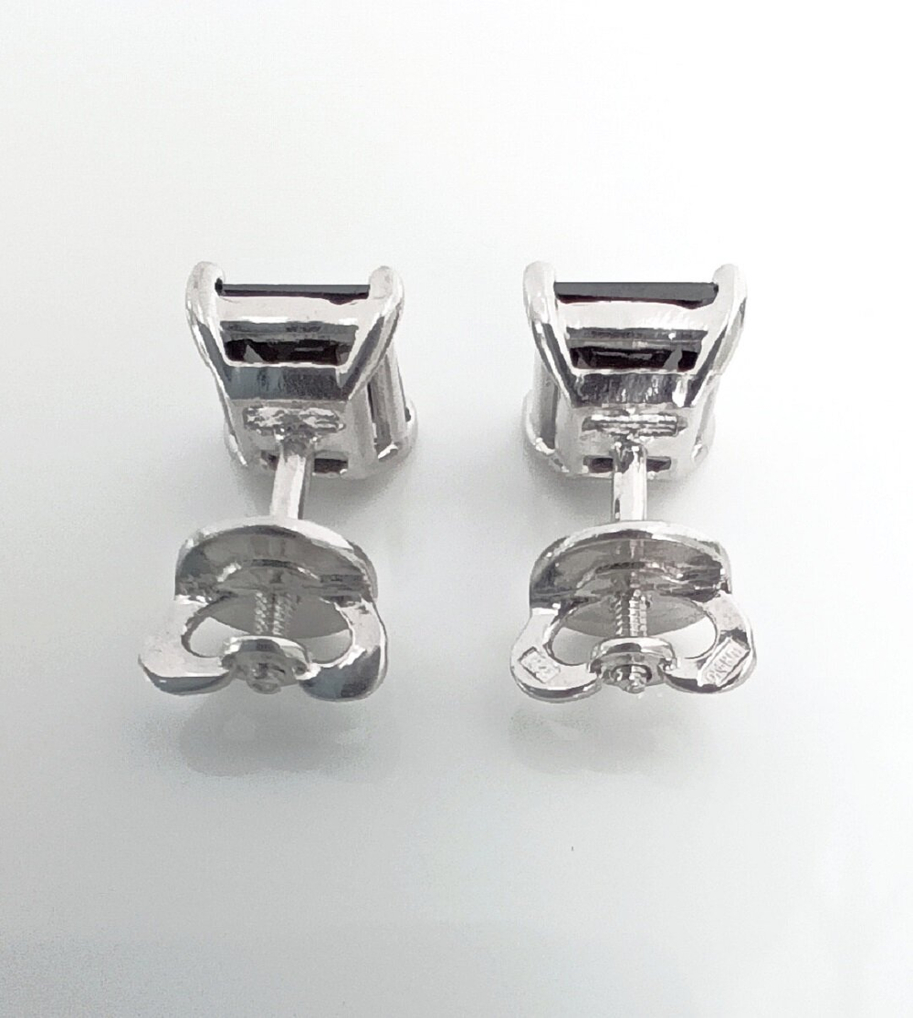 Серьги пусеты Эстерелла, серебро 925 пробы, родированные, с фианитом/Ф