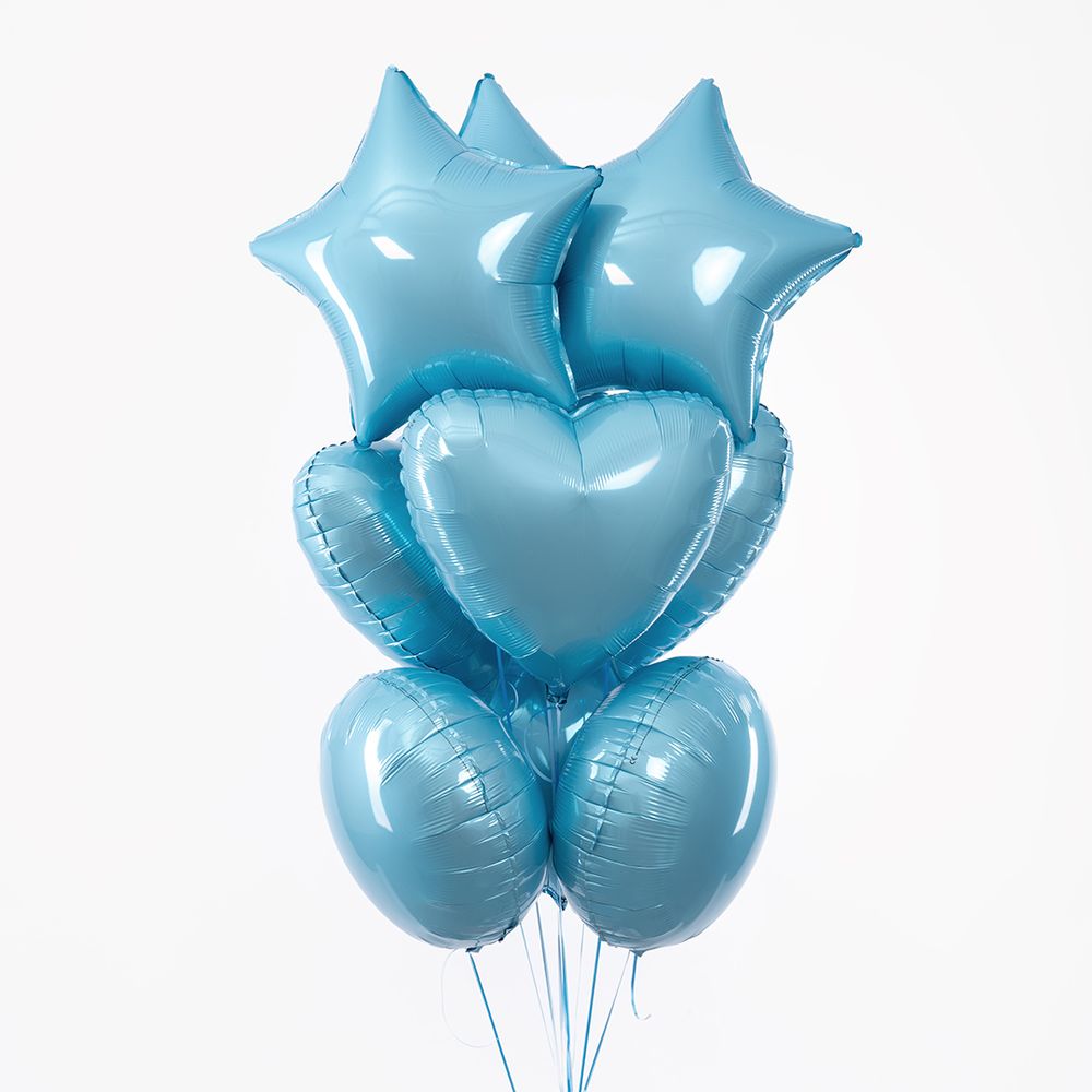 F Шар Звезда 18''/46 см, Голубой Сатин (БГ-15)  Изображение3