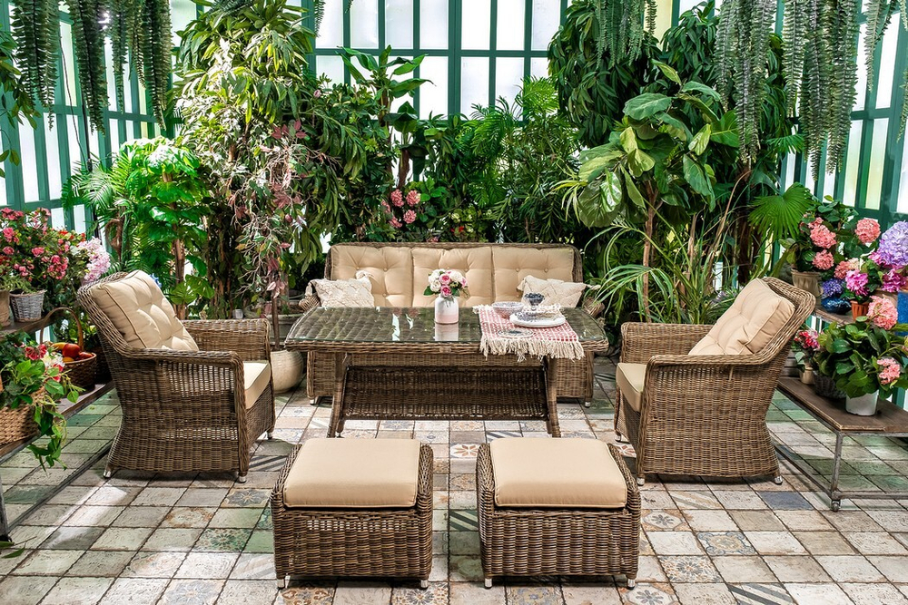 Стол садовый плетеный из искусственного ротанга OPAL 150 см