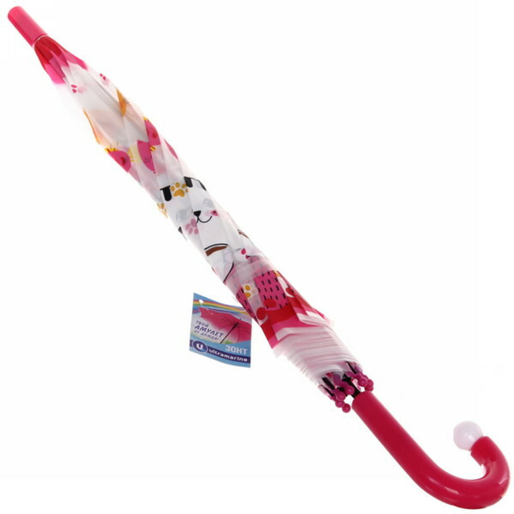 Зонт детский полуавтомат «Ultramarine- Веселые зверята», 8 спиц, d-86, в сложе. виде 65см