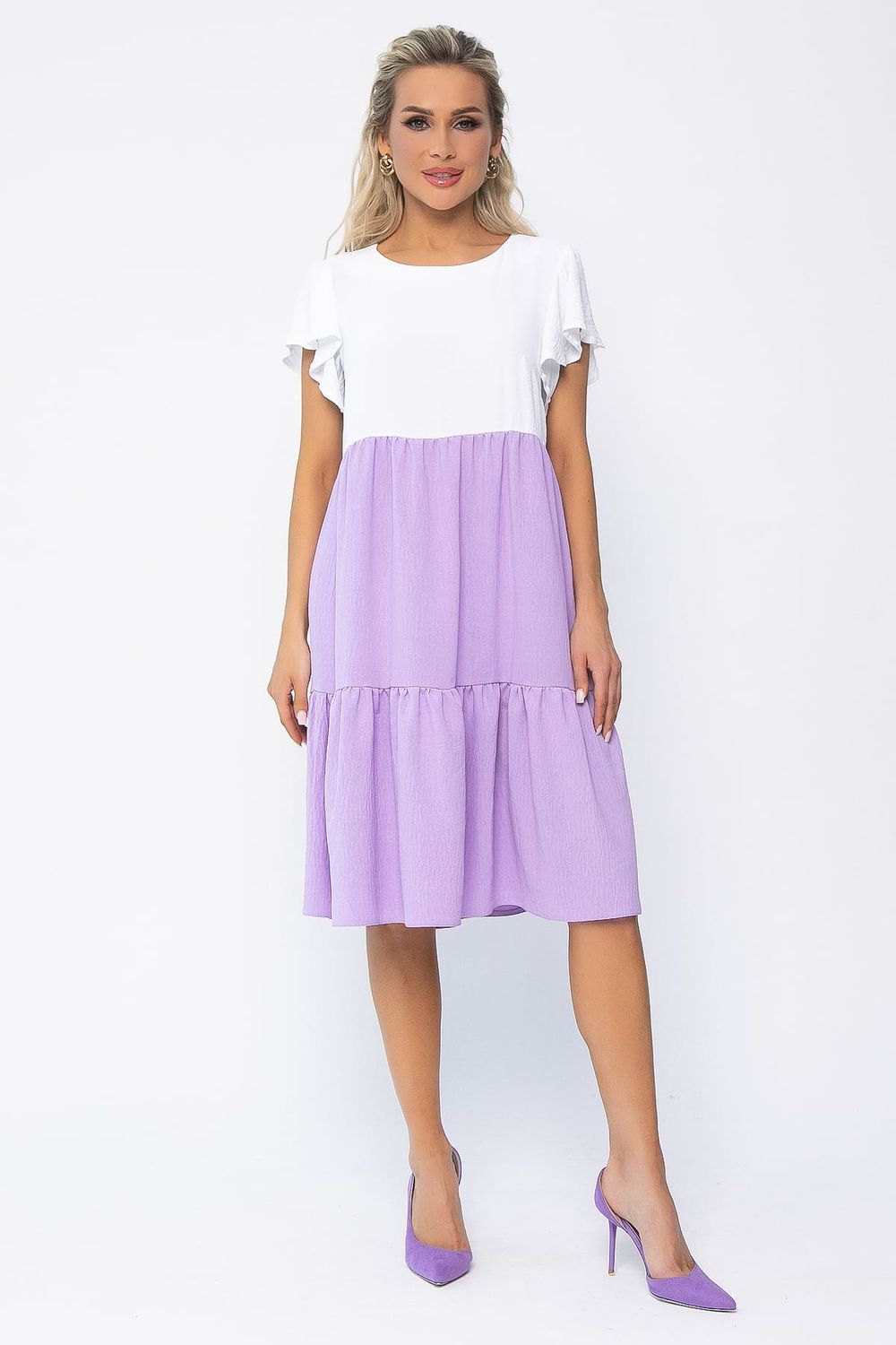Платье Пение птиц (бело-сиреневое) П15719-4М LT Collection