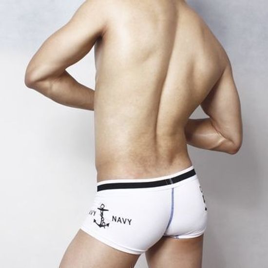 Мужские трусы хипсы белые Superbody Airforce White Hip Boxer