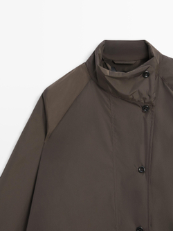 Massimo Dutti Длинная стеганая куртка, коричневый