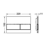 Стеклянная панель смыва для унитаза TECEsquare, стекло белое, клавиши белые 9240800
