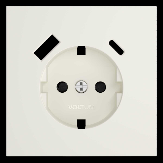 Накладка для розетки с заземлением и защитными шторками, с USB A+C, S70 (хлопок) Voltum VLS001013