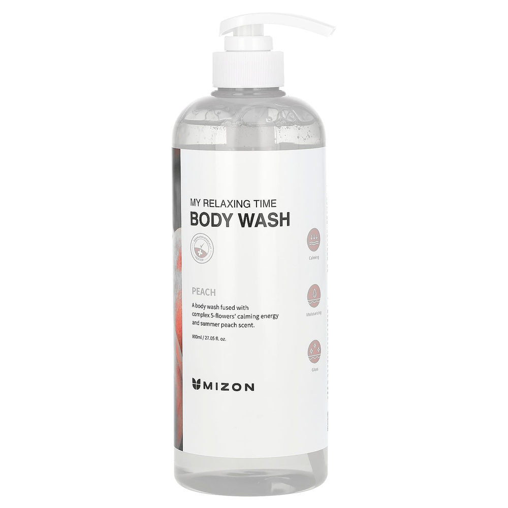 Mizon, My Relaxing Time, гель для душа, персик, 800 мл (27,05 жидк. унции)
