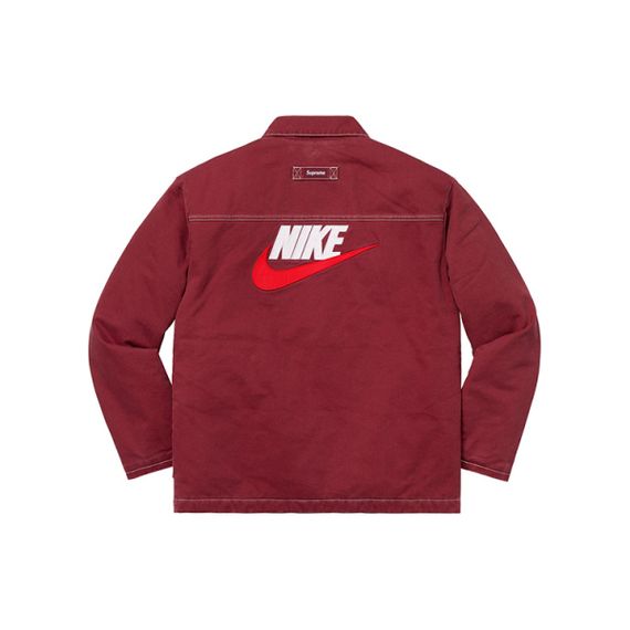 Supreme FW18 x Nike Double Zip Quilted Work Jacket Burgundy