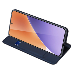 Чехол книжка из PU кожи синего цвета от Dux Ducis для смартфона Xiaomi 15, серия Skin Pro Series Case