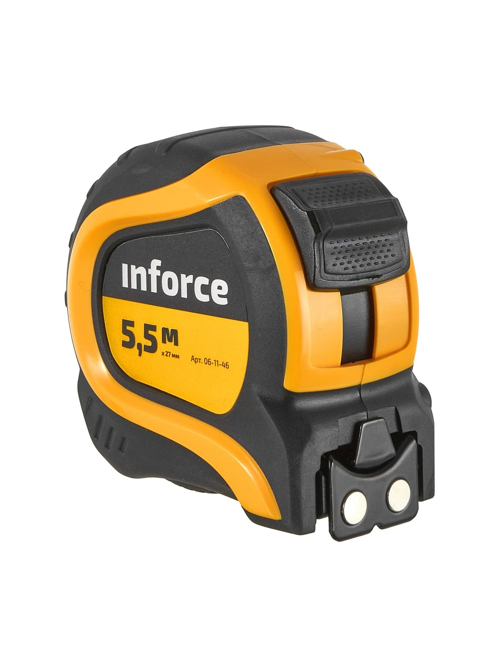 Измерительная рулетка с нейлоновой лентой и магнитным зацепом 5.5x27мм Inforce 06-11-46