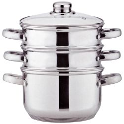 КАСТРЮЛЯ-ПАРОВАРКА AGNESS 3-Х ЯРУСНАЯ, 4 ПРЕДМЕТА, СЕРИЯ "CLASSIC" ДИАМЕТР=18СМ, 2,5Л (КОР=4ШТ.)