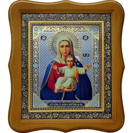 Аз есмь с вами, и никтоже на вы (Леушинская). Печатная икона Божьей матери.