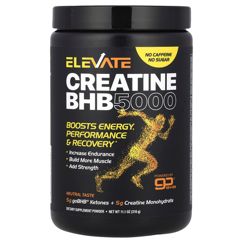 Real Ketones, Elevate, креатин BHB 5000, нейтральный, 316 г (11,1 унции)