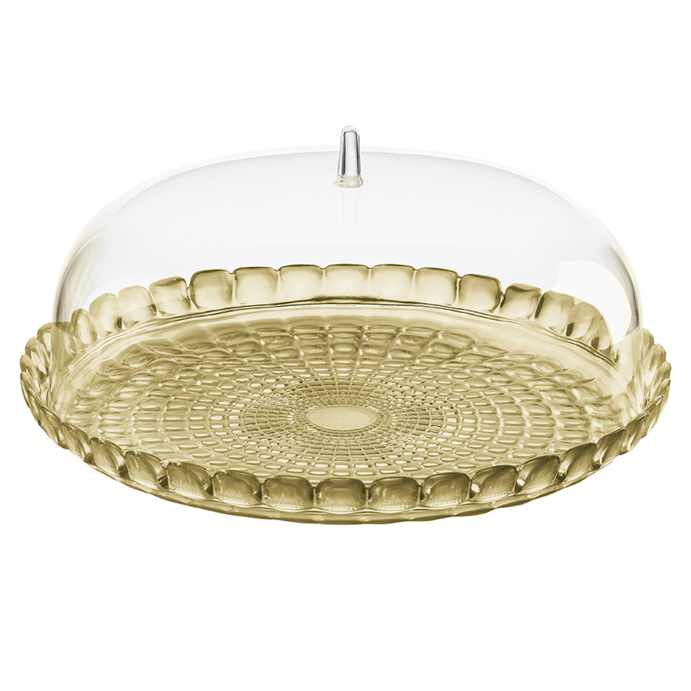 Блюдо сервировочное с крышкой tiffany, ?35 см, бежевое