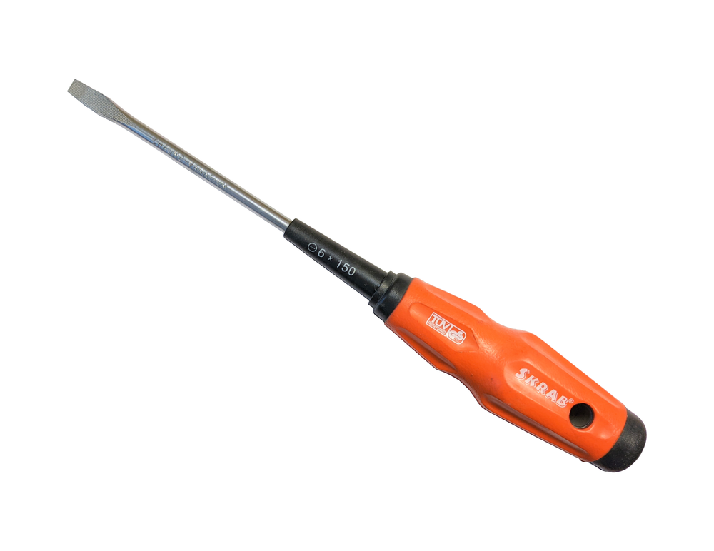 Отвертка PH2 x 200 мм оранжевая резиновая ручка хром-ванадиевая сталь SKRAB 41017