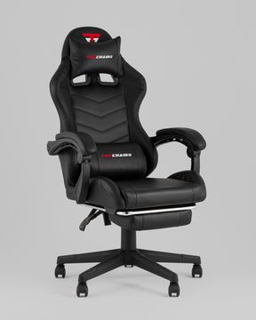 Кресло спортивное TopChairs Prophet с оттоманкой черный