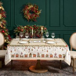 СКАТЕРТЬ "ЩЕЛКУНЧИК" 160Х220СМ БЕЖЕВЫЙ,100% ХЛОПОК,ТВИЛ