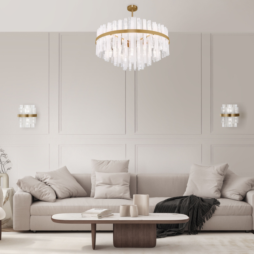 Настенный светильник с декором 368/2 латунь