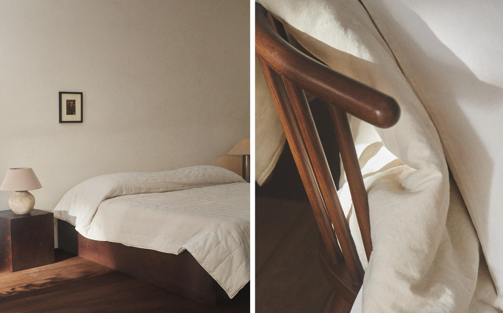 Zara Home покрывало из льна, горчичный, в клетку