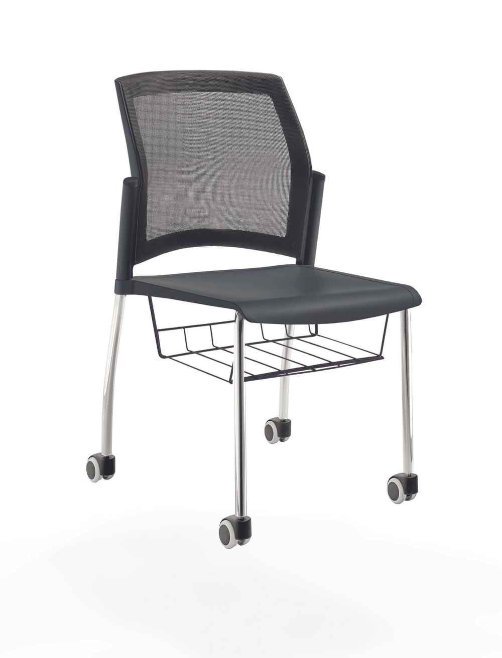 Rewind стул на 4 ногах и колесах со спинкой-сеткой