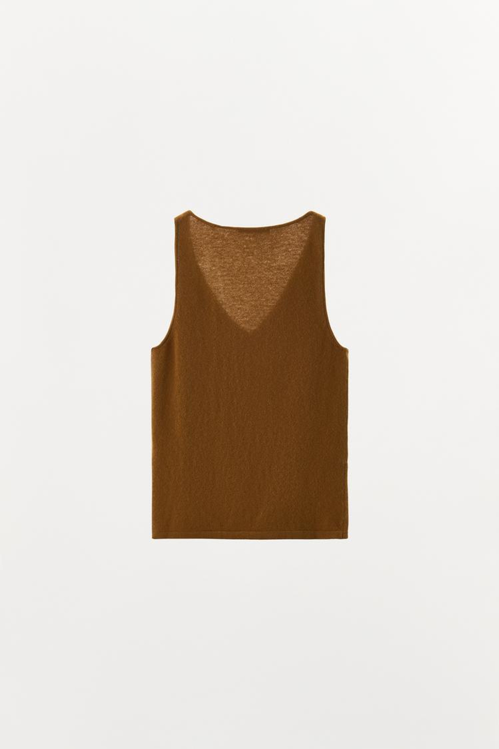 ZARA ТОП ИЗ 100% ШЕРСТИ НА БРЕТЕЛЯХ, МЯГКИЙ КАШТАНОВЫЙ