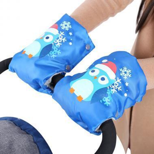 Аксессуар рукавички для санок РС2 с совушками голубой