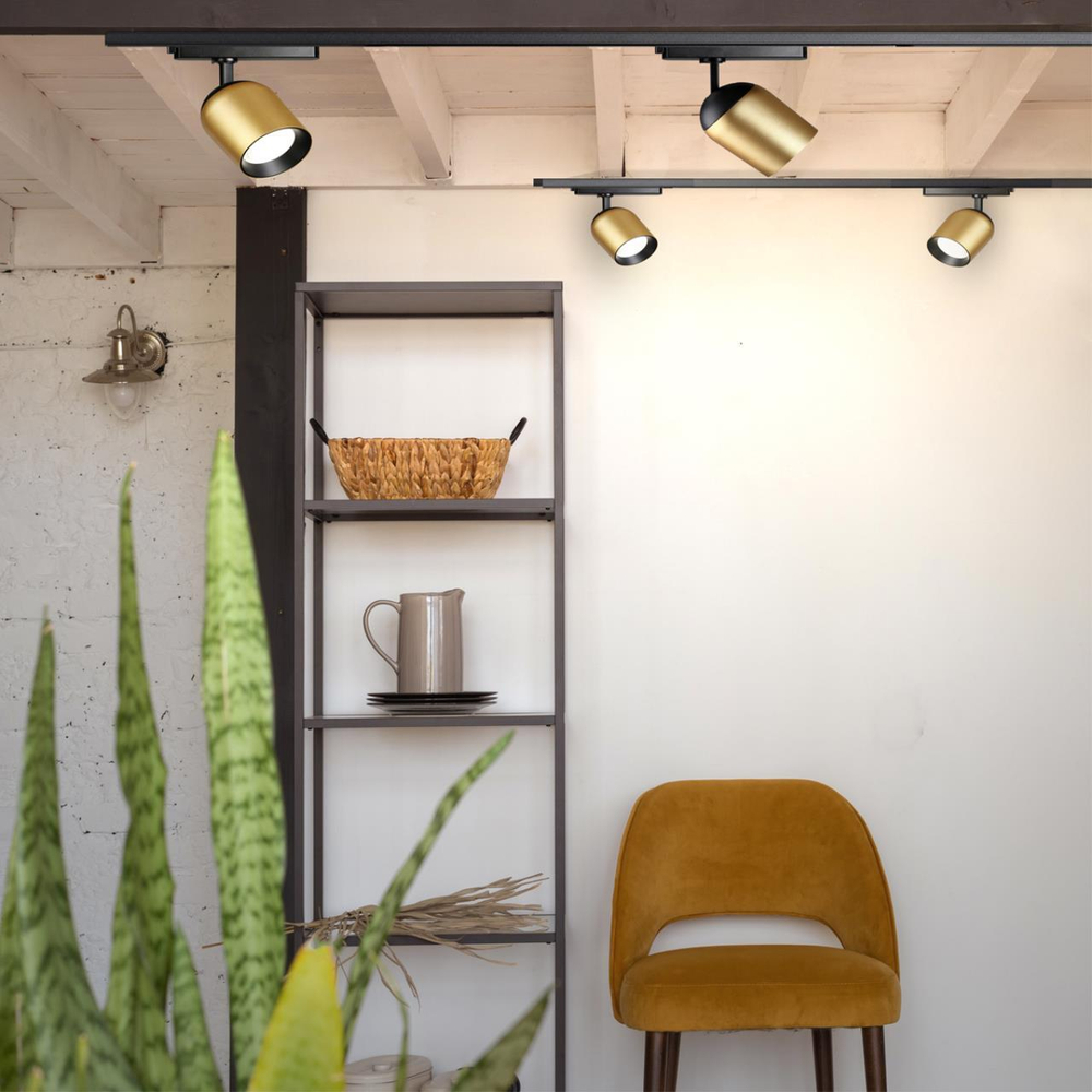 358516 PORT NT21 227 золото Светильник трековый однофазный трехжильный IP20 LED 4000K 25W 220V KAMP