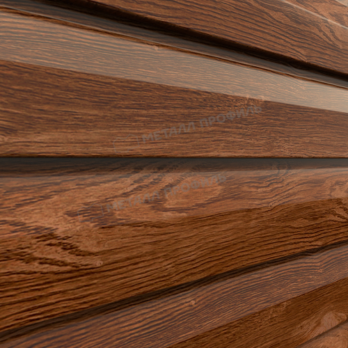 Сайдинг металлический Корабельная доска ECOSTEEL Матовый 0,5мм Мореный дуб