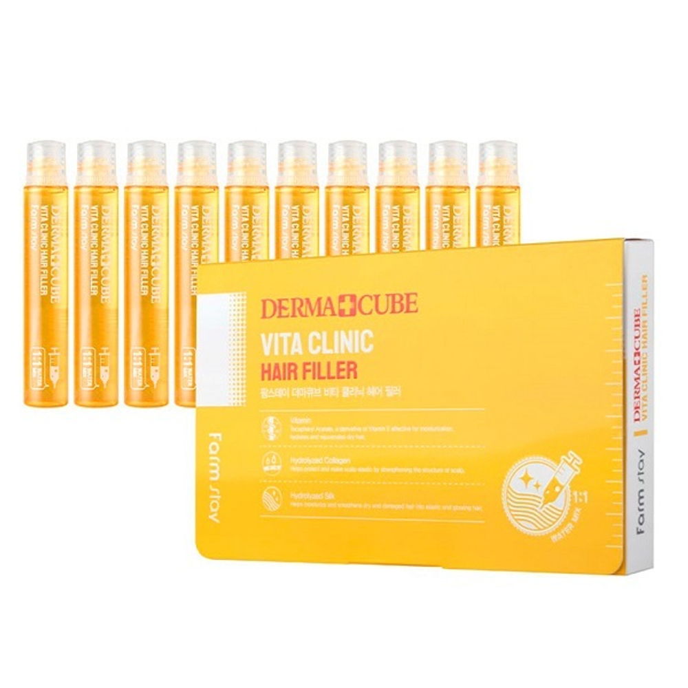 Филлер для волос с витаминами FarmStay Derma Cube Vita Clinic Hair Filler