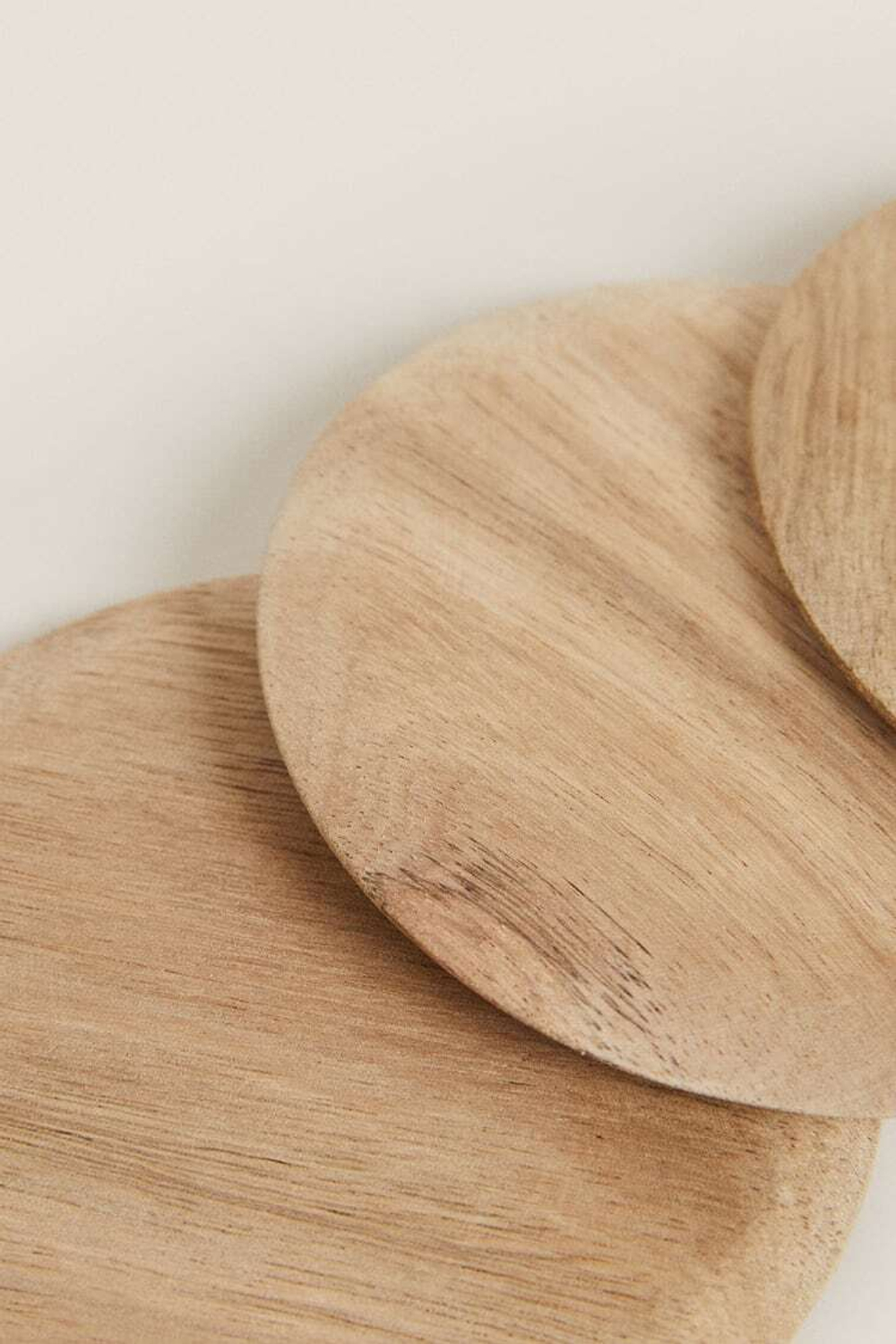 ZARA HOME ДЕРЕВЯННЫЕ ПОДСТАВКИ (НАБОР ИЗ 4 ПРЕДМЕТОВ),  СВЕТЛО-БЕЖЕВЫЙ