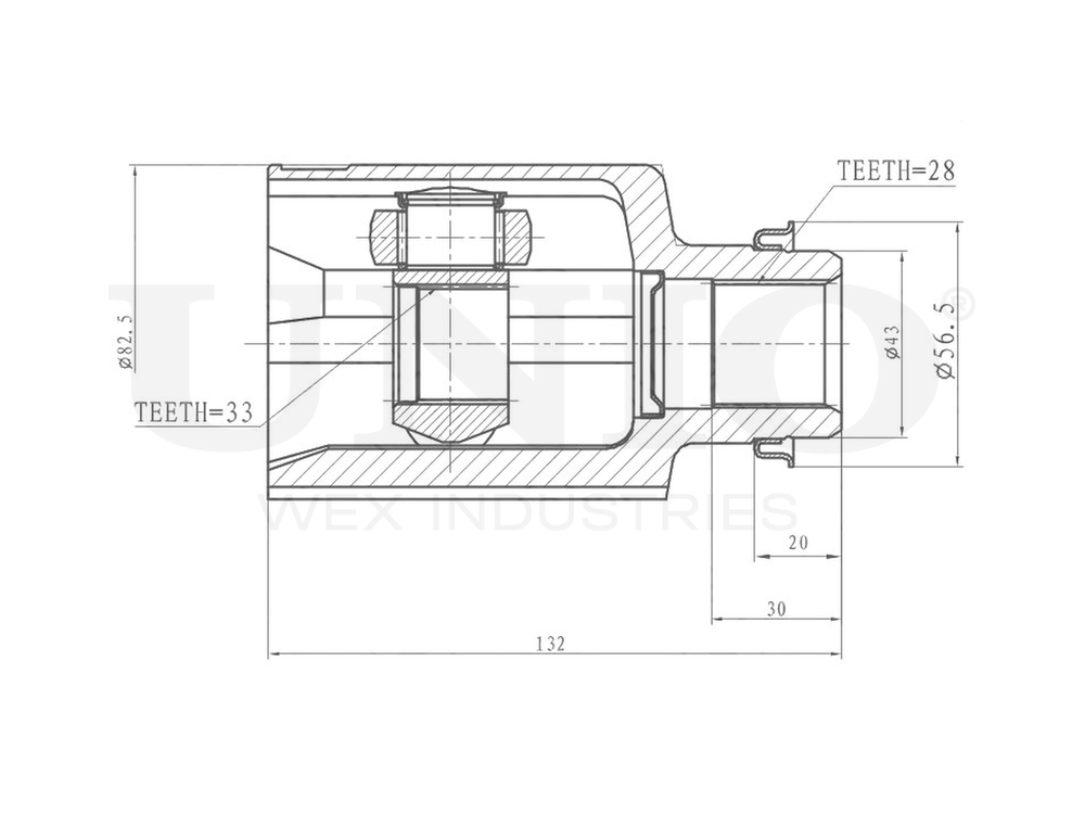 ШРУС внутренний правый UNIO CVJ-30037