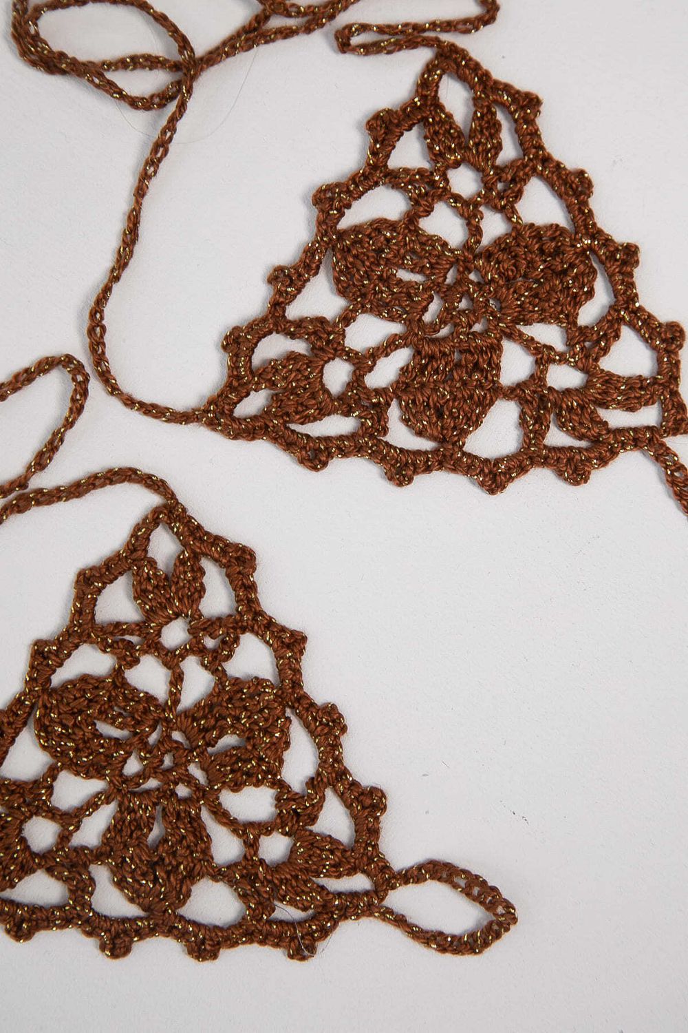 Барефуты Вязанные украшения на ноги (терракот) БФ03 LT Collection