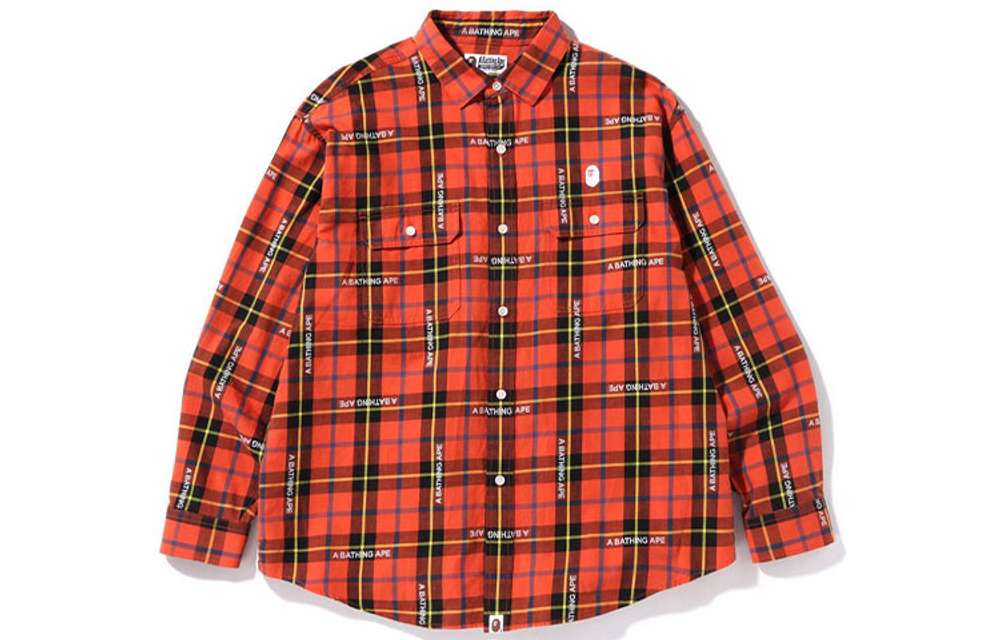 A Bathing Ape Logo Check Loose Fit Shirt
