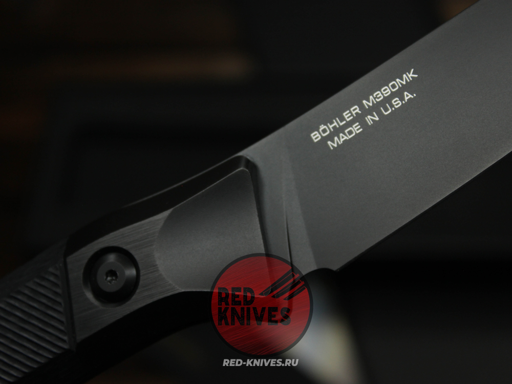 Кухонный нож Microtech Boning кастом - клинок DLC, больстеры титан, рук. G10