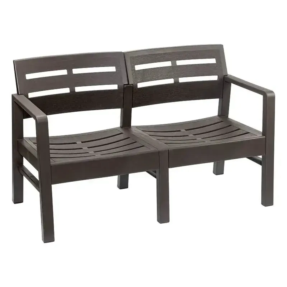 Диван РЕЙКИ двухместный коричневый ротанг