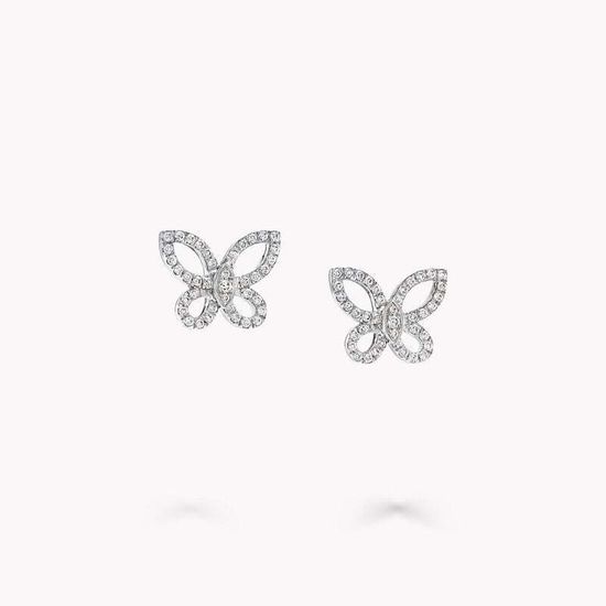 Серьги Graff Mini Butterfly Silhouette Diamond Earrings