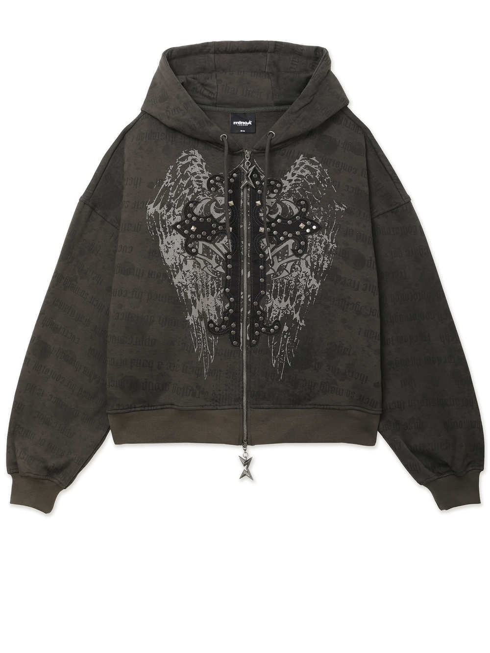Женская Толстовка Cross Print Brown Zip Up
