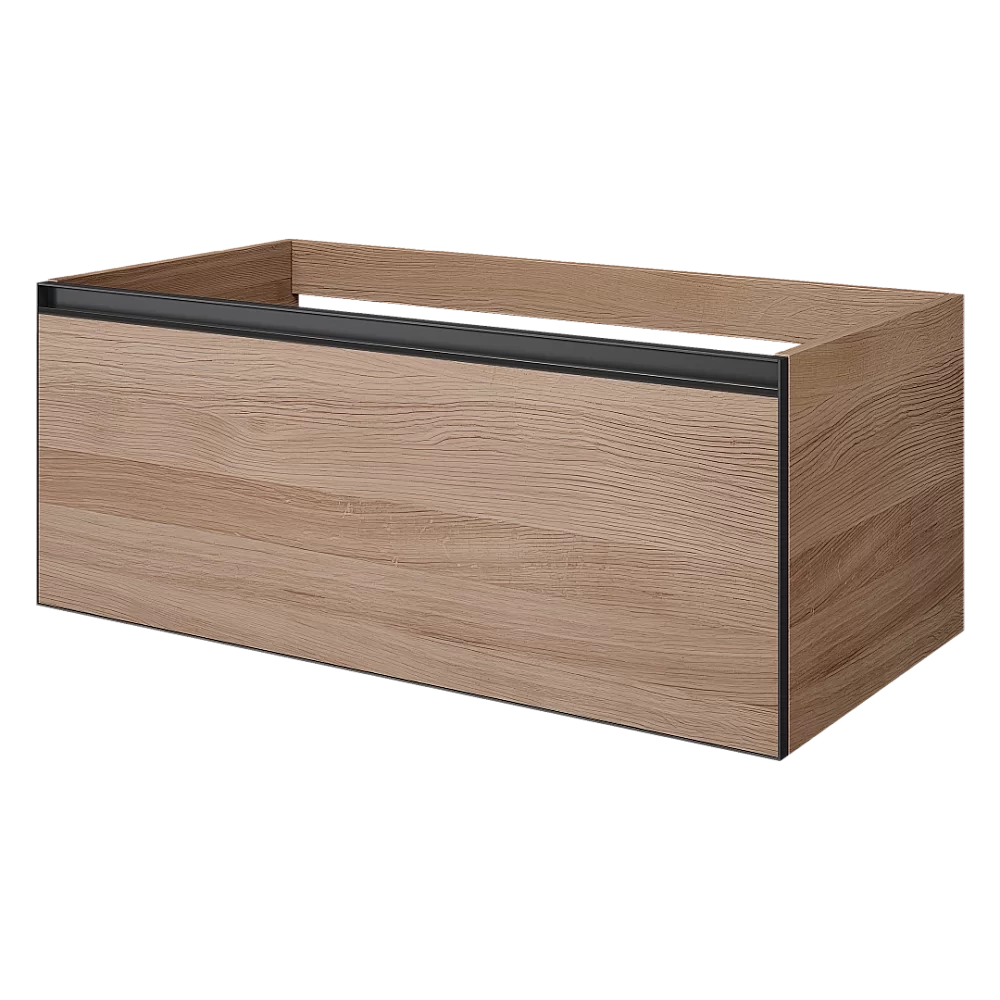 Тумба с раковиной Armadi Art QUATRO 1 100 WILLOW/профиль ANTHRACITE/раковина ANTHRACITE