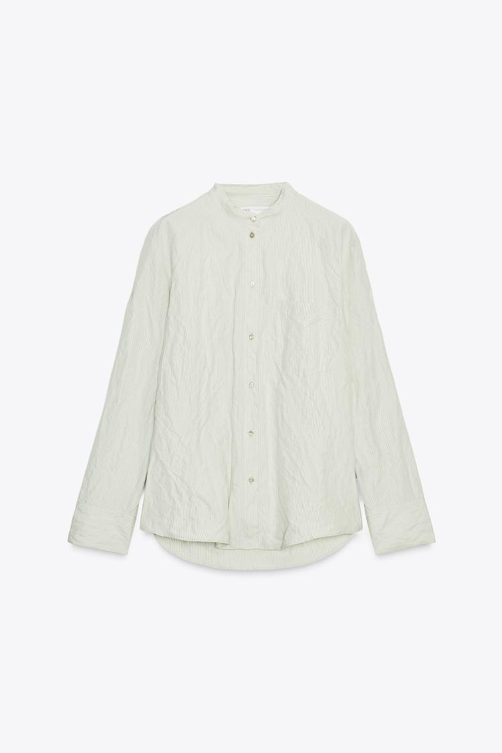 ZARA РУБАШКА В ПОЛОСКУ ИЗ ЖАТОЙ ТКАНИ — ZW COLLECTION, ПОЛОСКИ