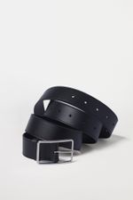 БАЗОВЫЙ РЕМЕНЬ С ПРЯМОУГОЛЬНОЙ ПРЯЖКОЙ BLACK
