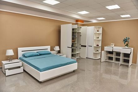 Стокгольм Кровать 1600 (белый глянец) с подъемным механизмом