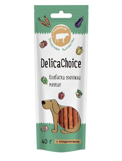 DelicaChoice Лакомство для собак "Колбаски говяжьи мягкие"