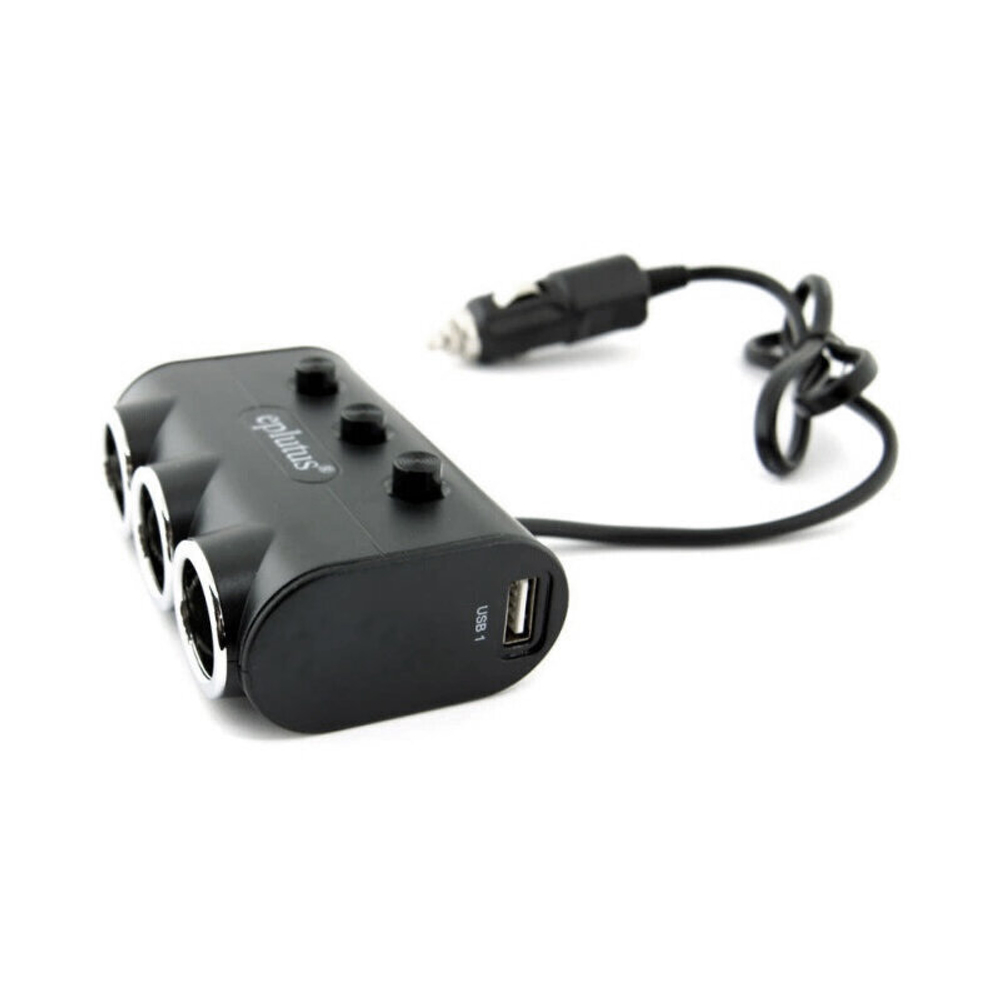 Разветвитель авто Eplutus FC-334P (2USB/3гнезда)
